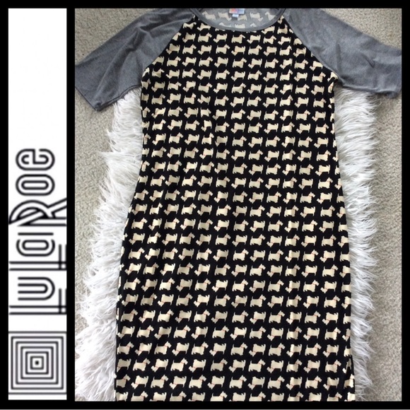 NWOT LuLaRoe Julia Raglan Scottie Dress - Picture 2 of 7